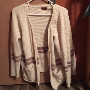 Women’s Pol cream with brown stripe cardigan